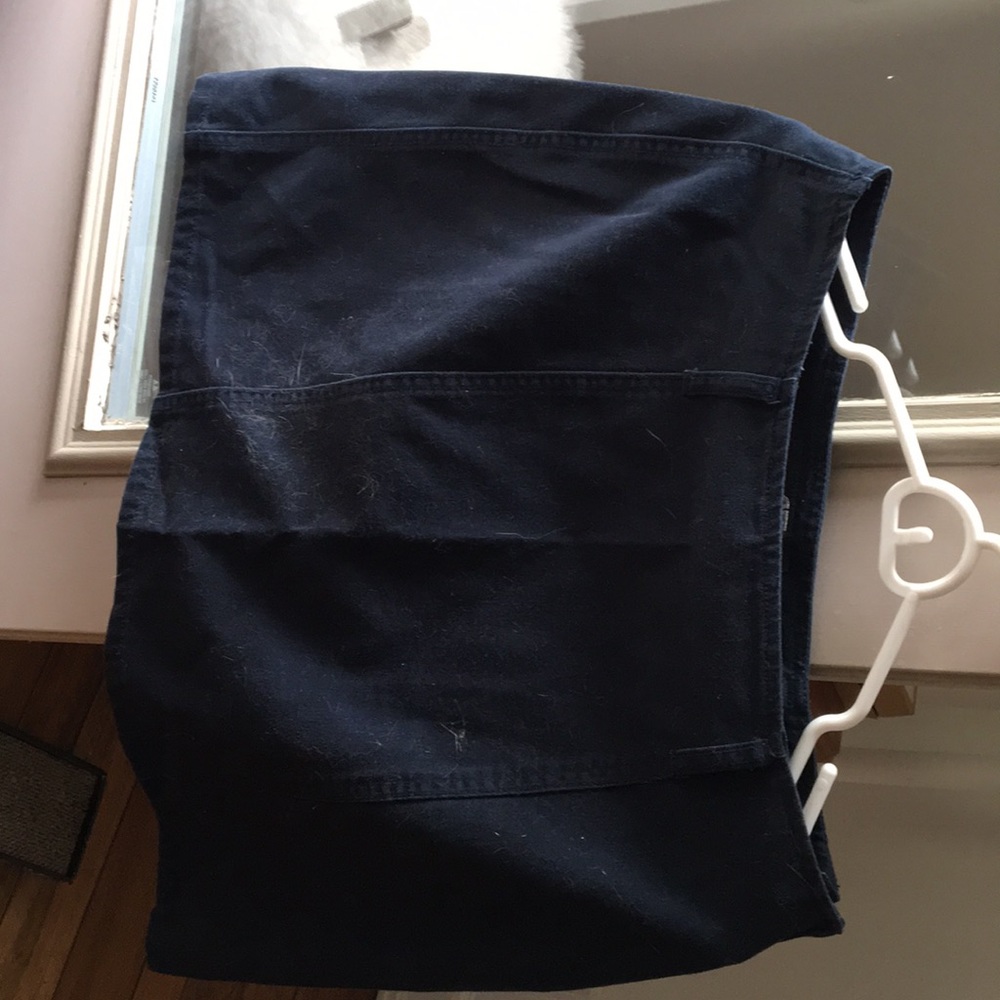 Navy blue skirt side zipper
